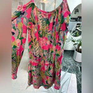 Xl off shoulder romper with skirt over it / skort lilly worn once